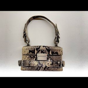 Cynthia Rowley small snakeskin purse with silver buckles